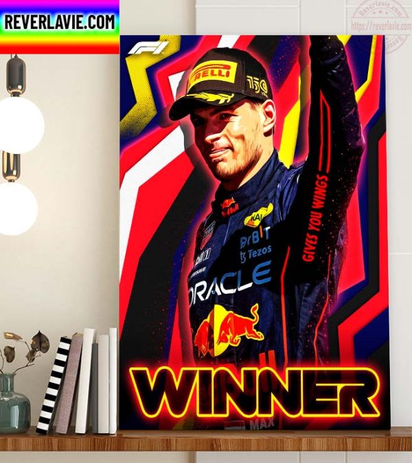 F1 Oracle Red Bull Racing Max Verstappen Wins French GP Home Decor Poster Canvas