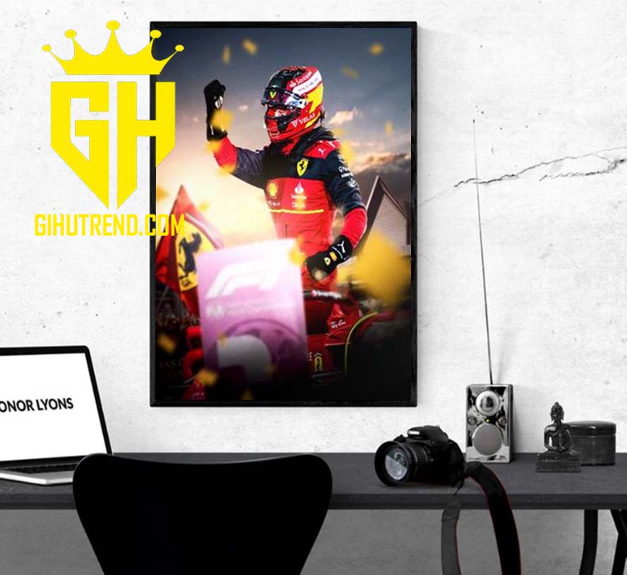 F1 Scuderia Ferrari A First Race Win For Carlos Sainz Poster Canvas Home Decoration