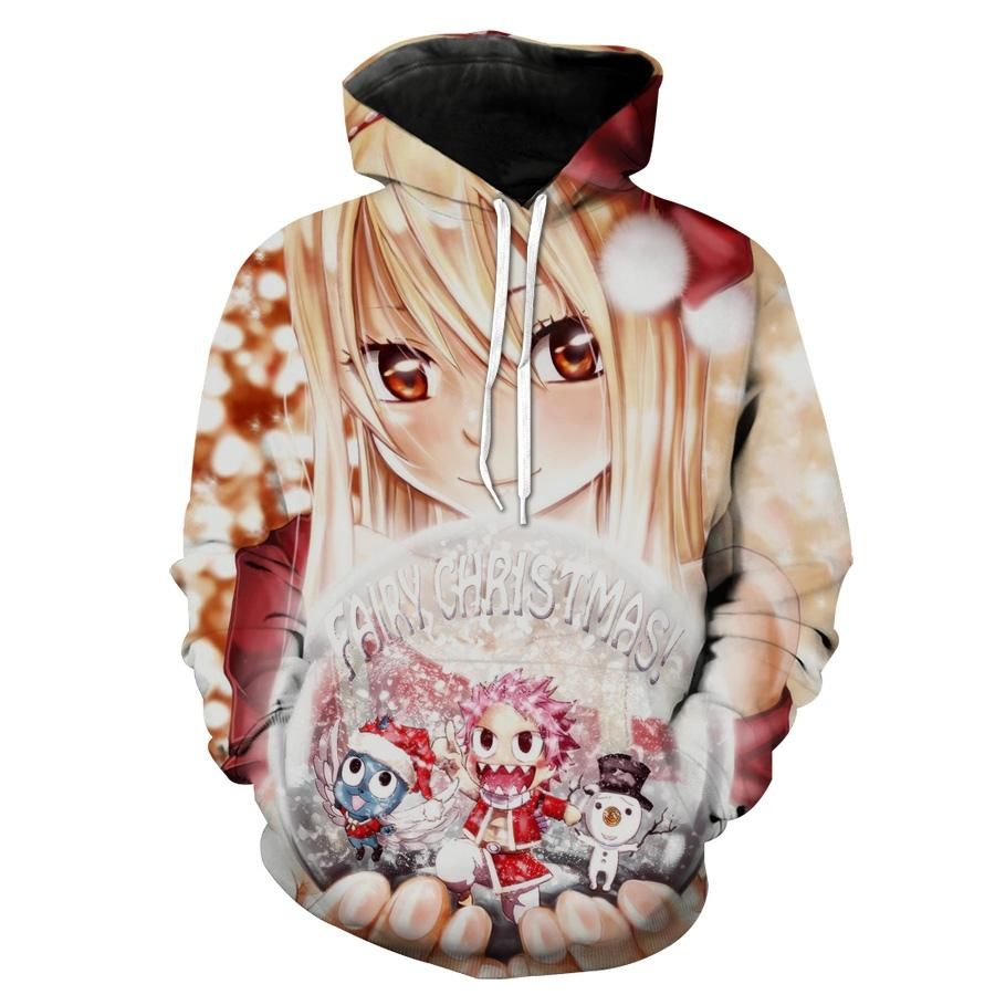 Fairy Tail Merry Christmas Lucy Anime Christmas Hoodie 3D