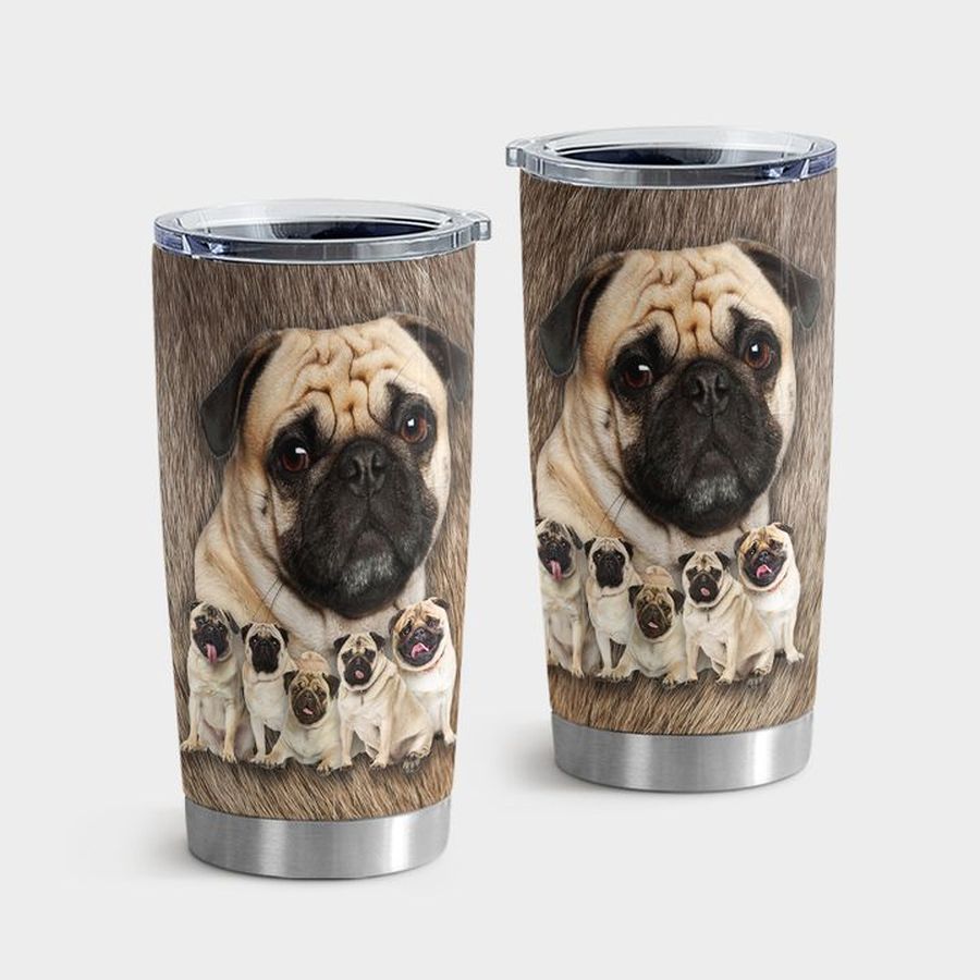 Family Generations Tumbler Cups, Family Pug Dog Tumbler Tumbler Cup 20oz , Tumbler Cup 30oz, Straight Tumbler 20oz