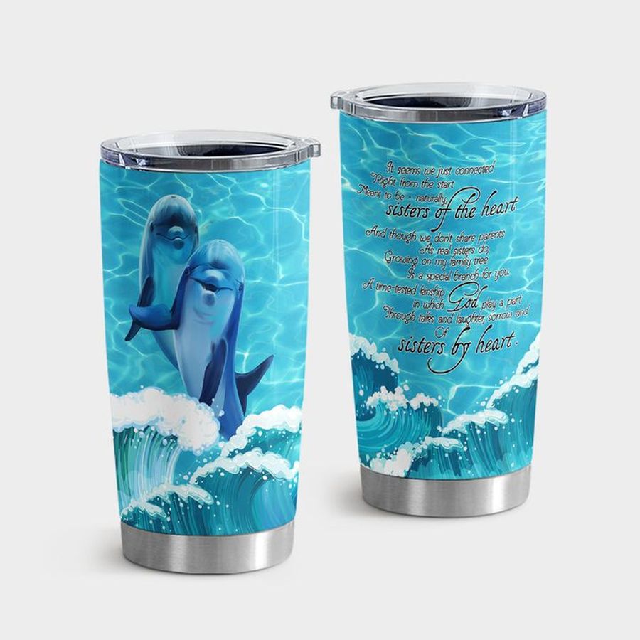 Family Tumbler Cups, Dolphin Soul Sisters Tumbler Tumbler Cup 20oz , Tumbler Cup 30oz, Straight Tumbler 20oz