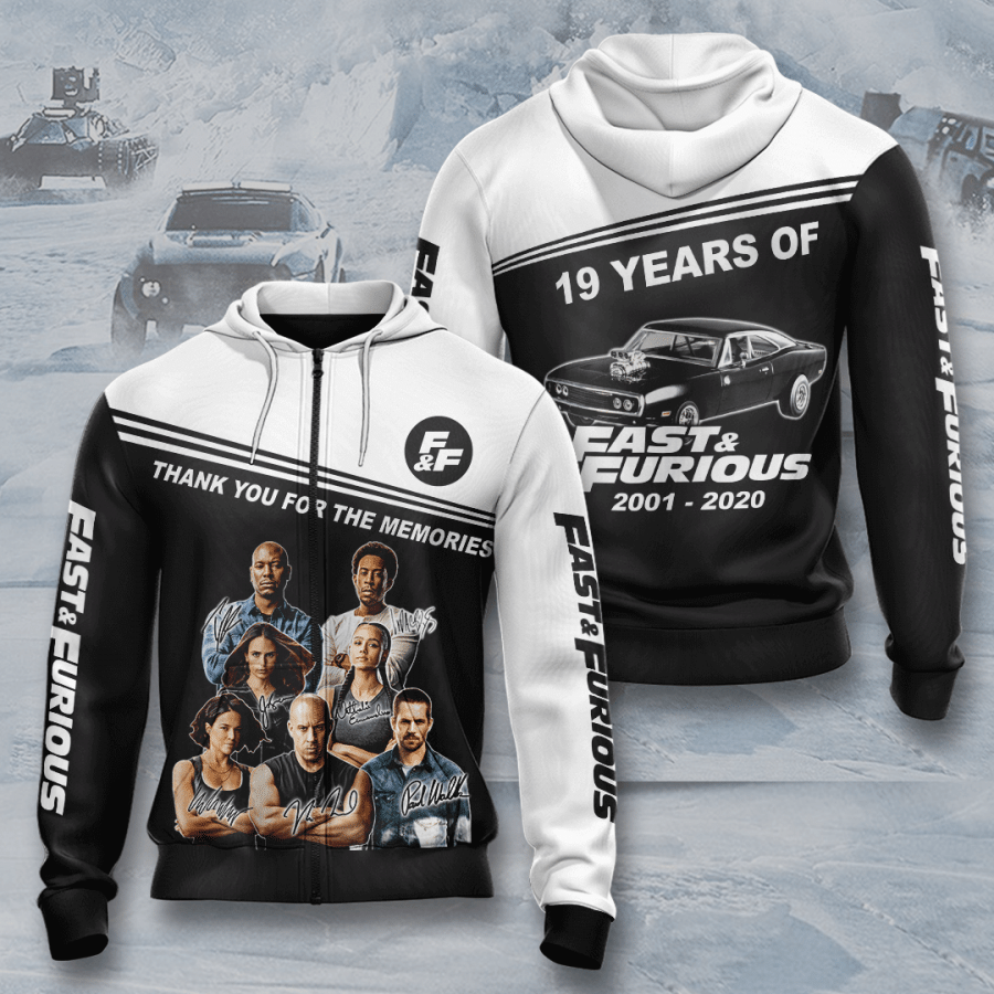 FAST AND FURIOUS 2001 2020 All Over Printed Hoodie