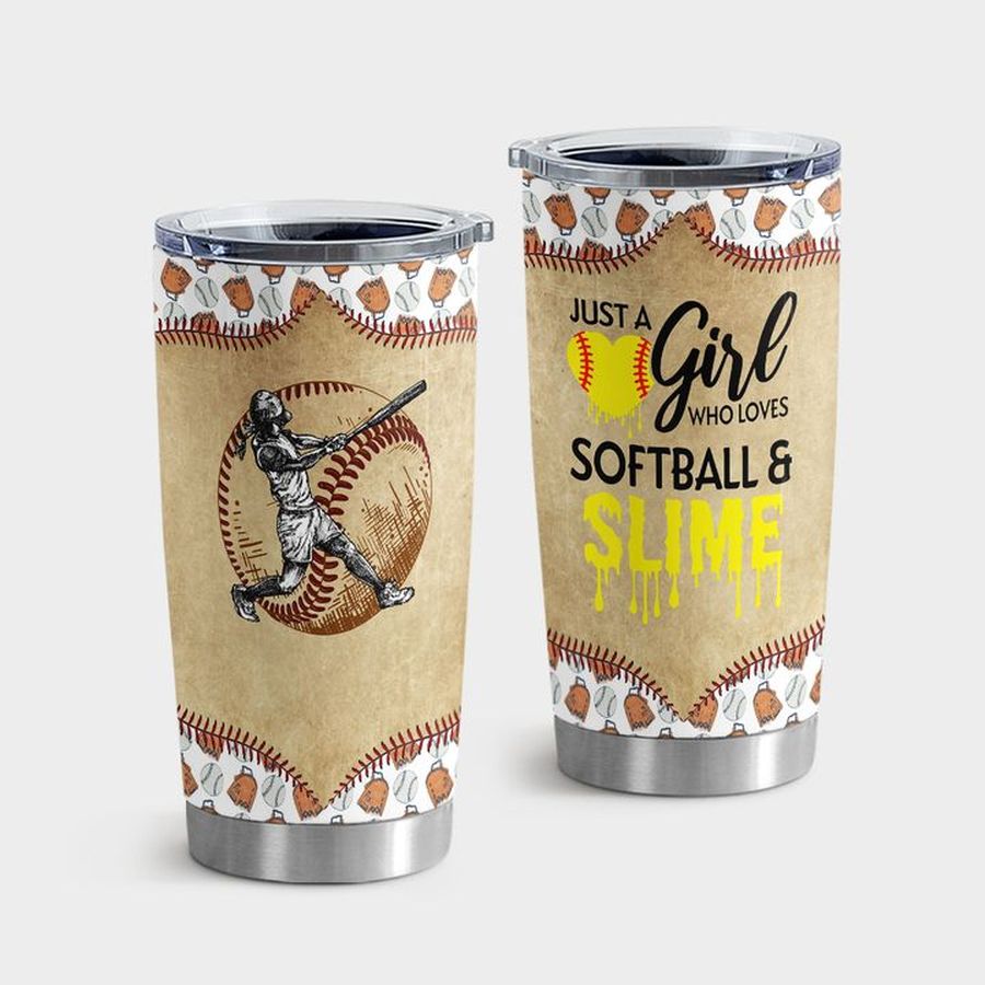 Fastpitch Tumbler Cups, Just A Girl Who Loves Softball And Smile Tumbler Tumbler Cup 20oz , Tumbler Cup 30oz, Straight Tumbler 20oz