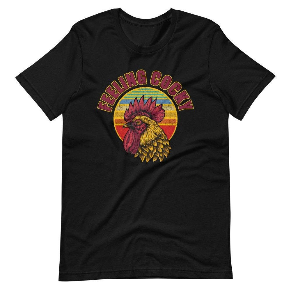 Feeling Cocky Vintage Distressed Rooster and Chicken Lover Short Sleeve Unisex T-Shirt