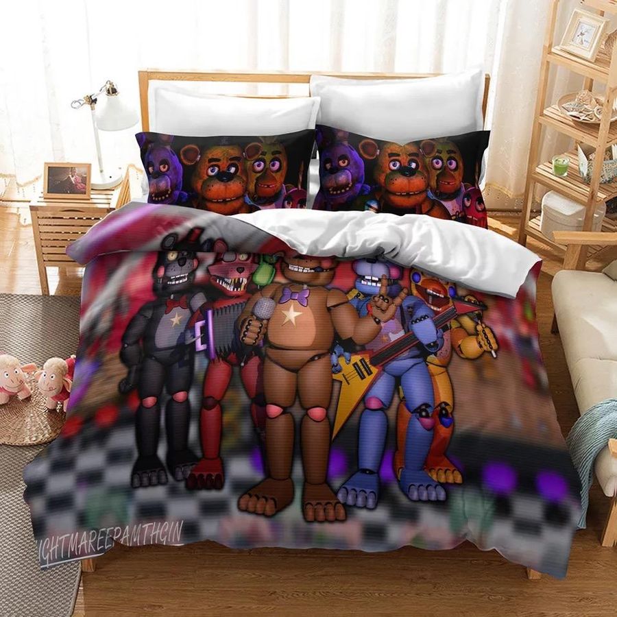 Five Nights at Freddy's Quilt Cover Duvet Cover Pillowcase Cover Bedding Set UK 
