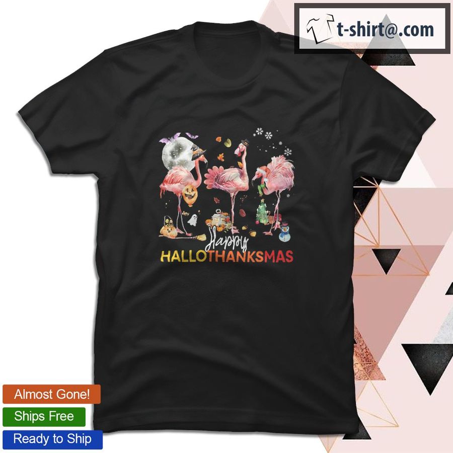 Flamingo Happy HalloThanksMas shirt