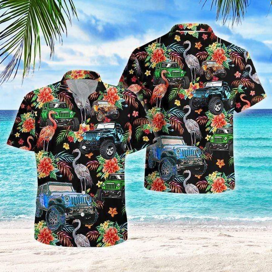 Flamingo In Summer Floral Aloha Hawaiian Shirt