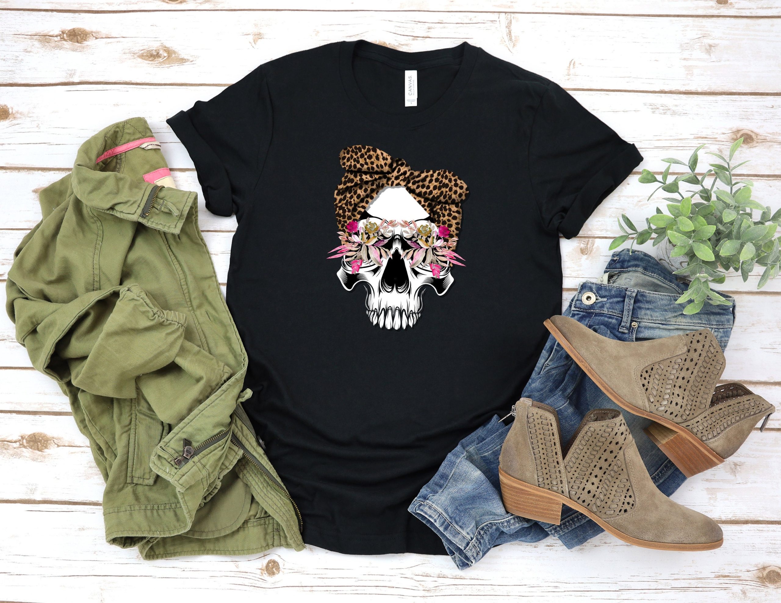 Floral Skull Shirt, Leopard Mom Shirt, Leopard Skull Shirt, Mom Life Shirt, Skull Shirt, Skeleton Shirt