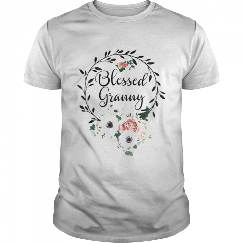 Floral Wreath Heart Mother’s Day Blessed Granny Shirt