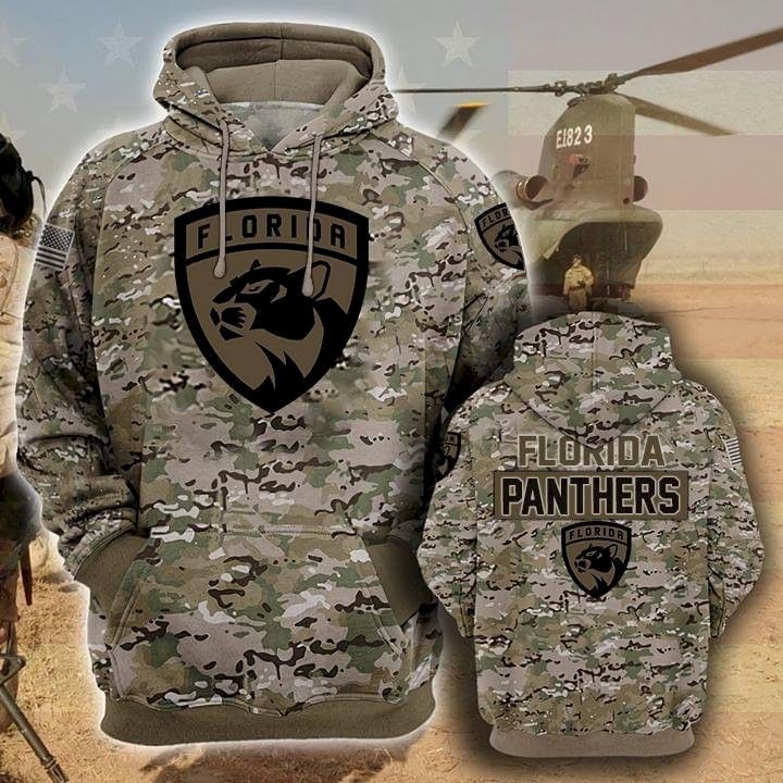 Florida Panthers Camouflage Veteran Pullover And Zippered Hoodies Custom 3D Graphic Printed 3D Hoodie All Over Print Hoodie For Men For Women