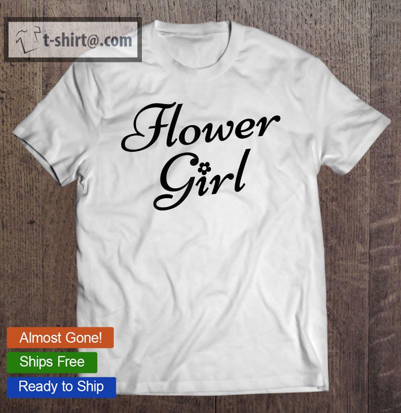 Flower Girl Wedding For Girls Heart Accent Design T-shirt