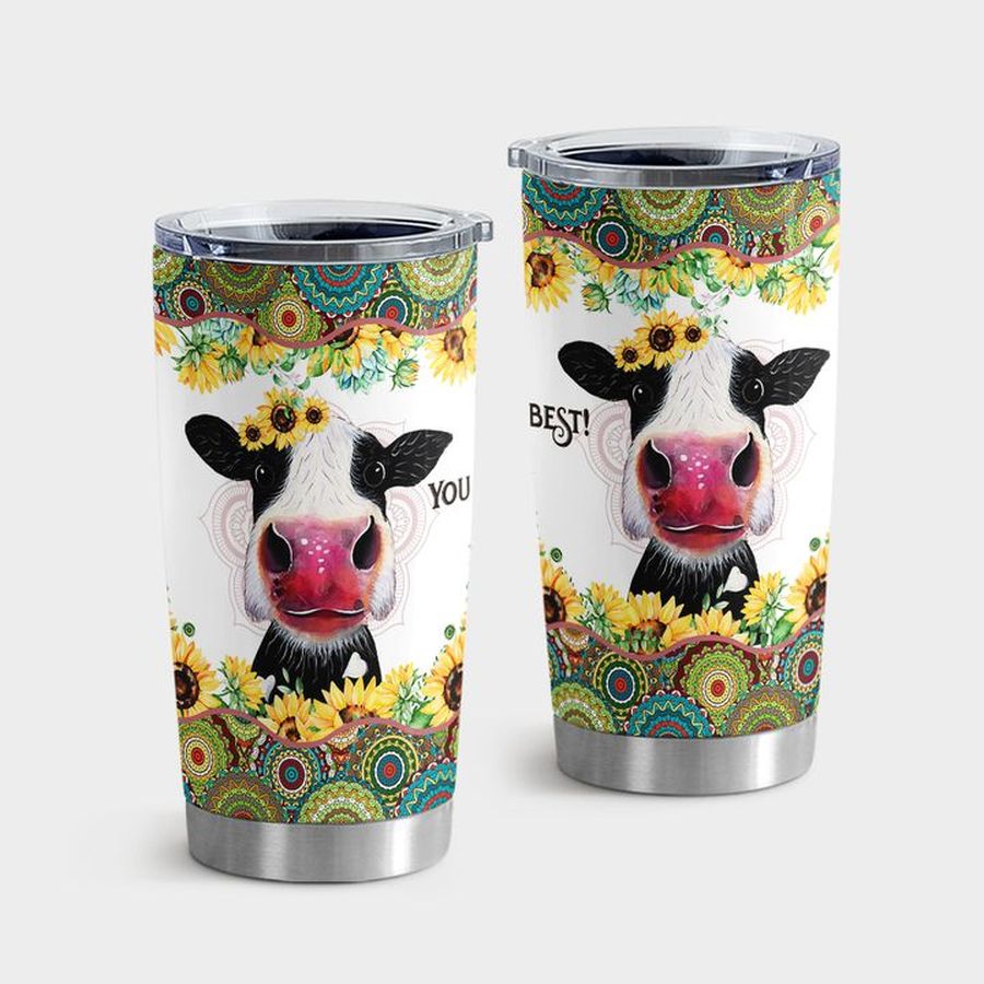 Flower Insulated Cups, Cute Cow Sunflower Tumbler Tumbler Cup 20oz , Tumbler Cup 30oz, Straight Tumbler 20oz