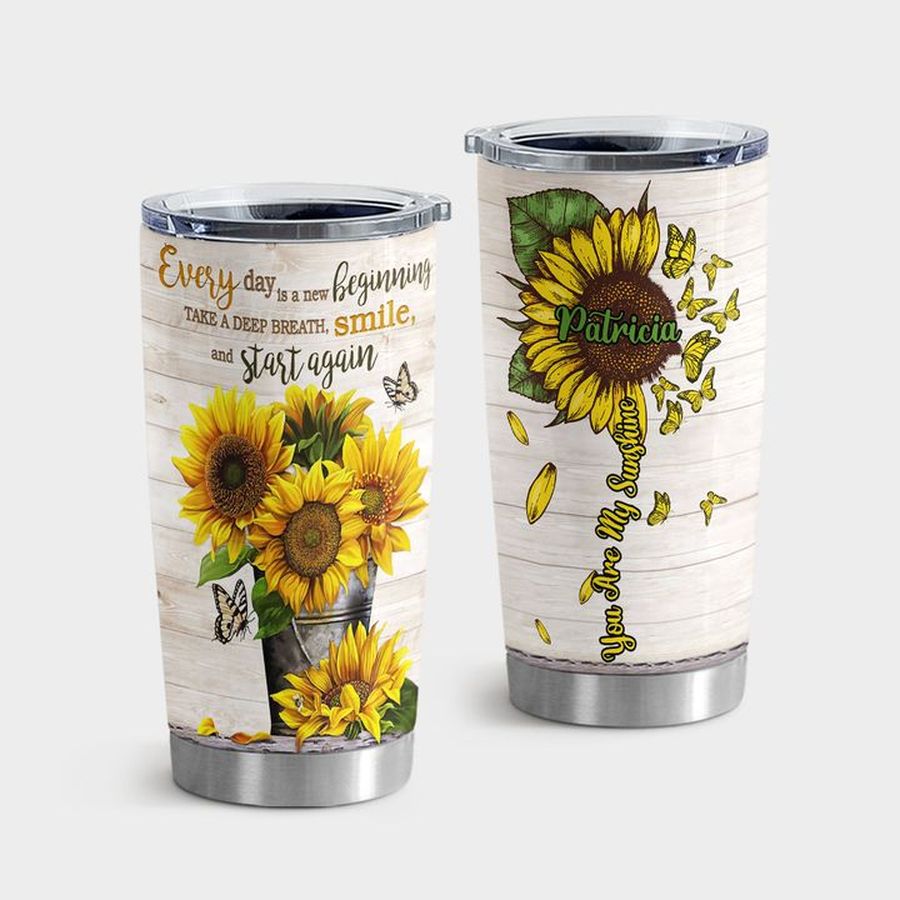 Flower Insulated Tumbler, Butterfly And Sunflower Tumbler Tumbler Cup 20oz , Tumbler Cup 30oz, Straight Tumbler 20oz