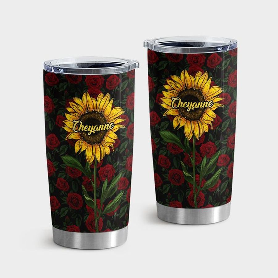 Flower Tumbler With Lid, Sunflower Rose Tumbler Tumbler Cup 20oz , Tumbler Cup 30oz, Straight Tumbler 20oz