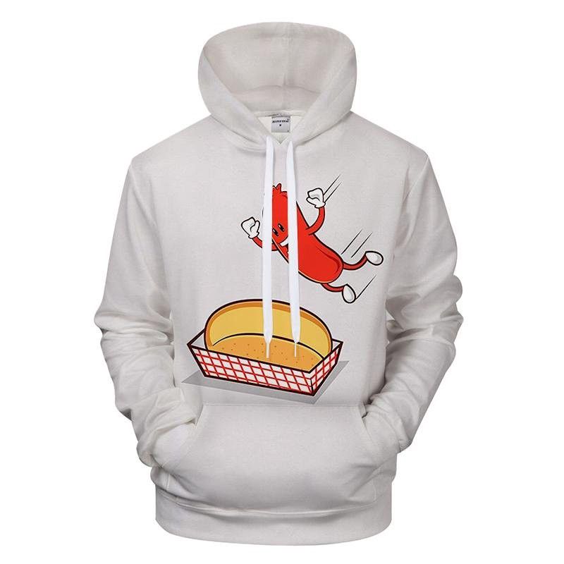 Flying Hot Dog 3D Sweatshirt Hoodie Pullover Custom