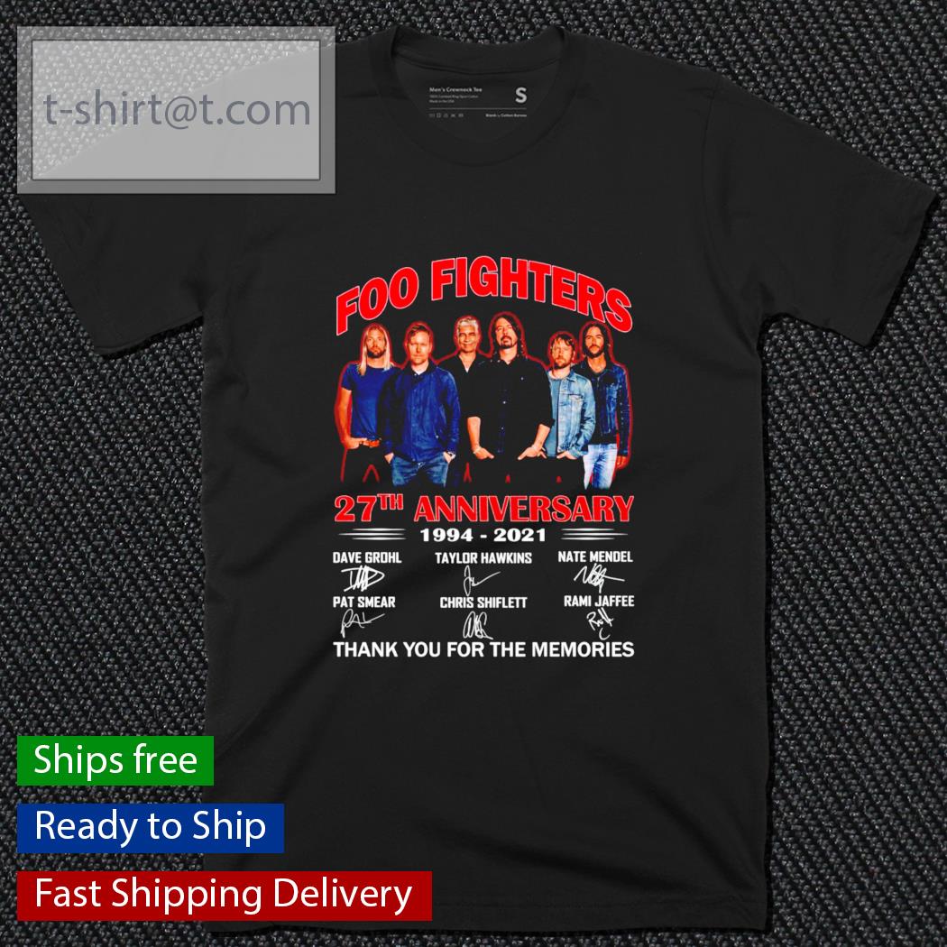Foo Fighters 27th anniversary 1994-2021 signatures shirt