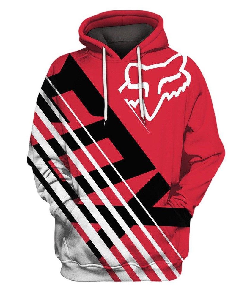 Fox Bike Red Pullover And Zippered Hoodies Custom 3D Graphic Printed 3D Hoodie All Over Print Hoodie For Men For Women