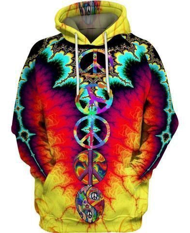 Fractal Peace All Over Lineman Clothes Pullover Hoodie