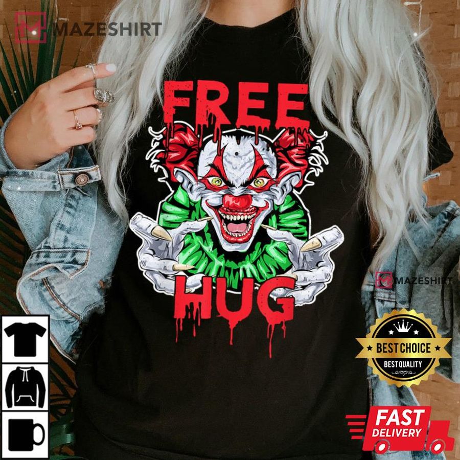 Free Hug Funny Clown Halloween T-Shirt