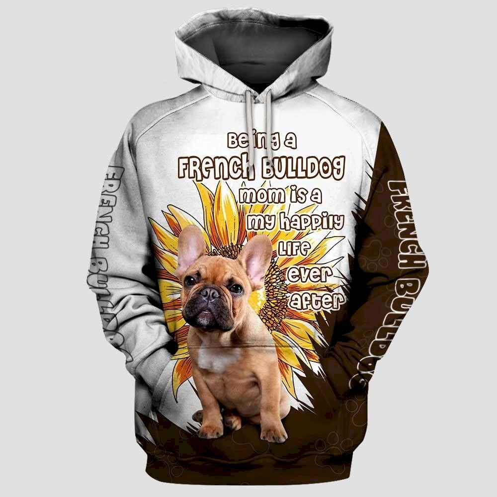 French Bulldog Sunflower 3D Hoodie Sweatshirt