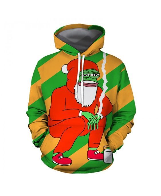 Frog Santa Pullover And Zip Pered Hoodies Custom 3D Graphic Printed 3D Hoodie All Over Print Hoodie For Men For Women