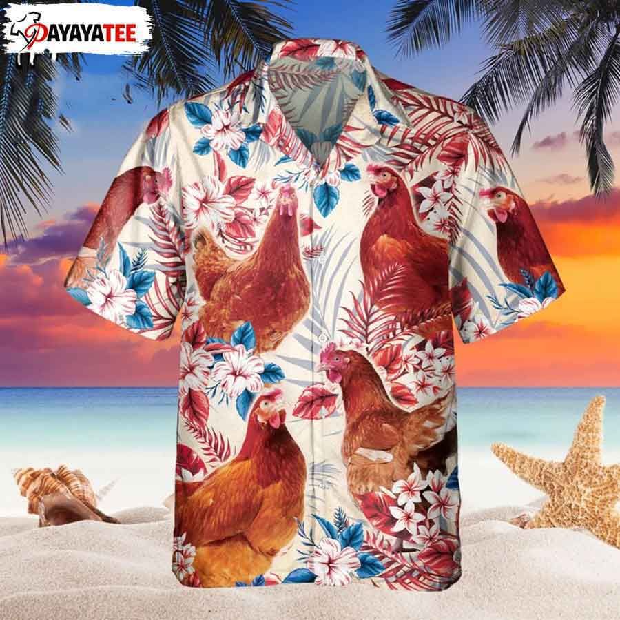 Funny Chicken American Flag Hawaiian Shirt