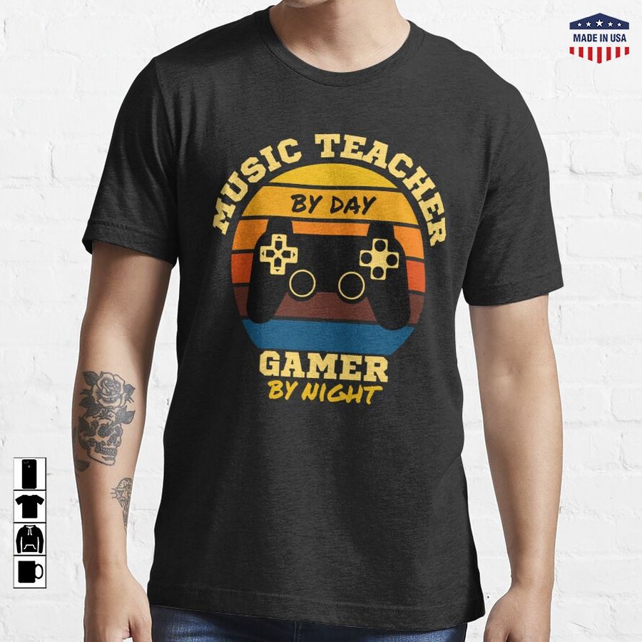 Funny Music Teacher Gaming Vintage - video games lovers Essential T-Shirt