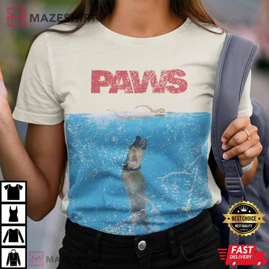 Funny Paws Novelty Dog Shark Week T-Shirt