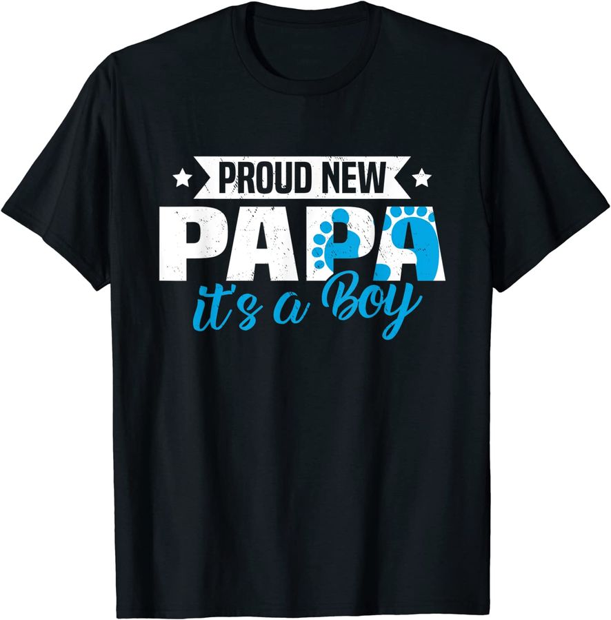 Funny Retro Proud New Papa It's A Boy Gender Reveal