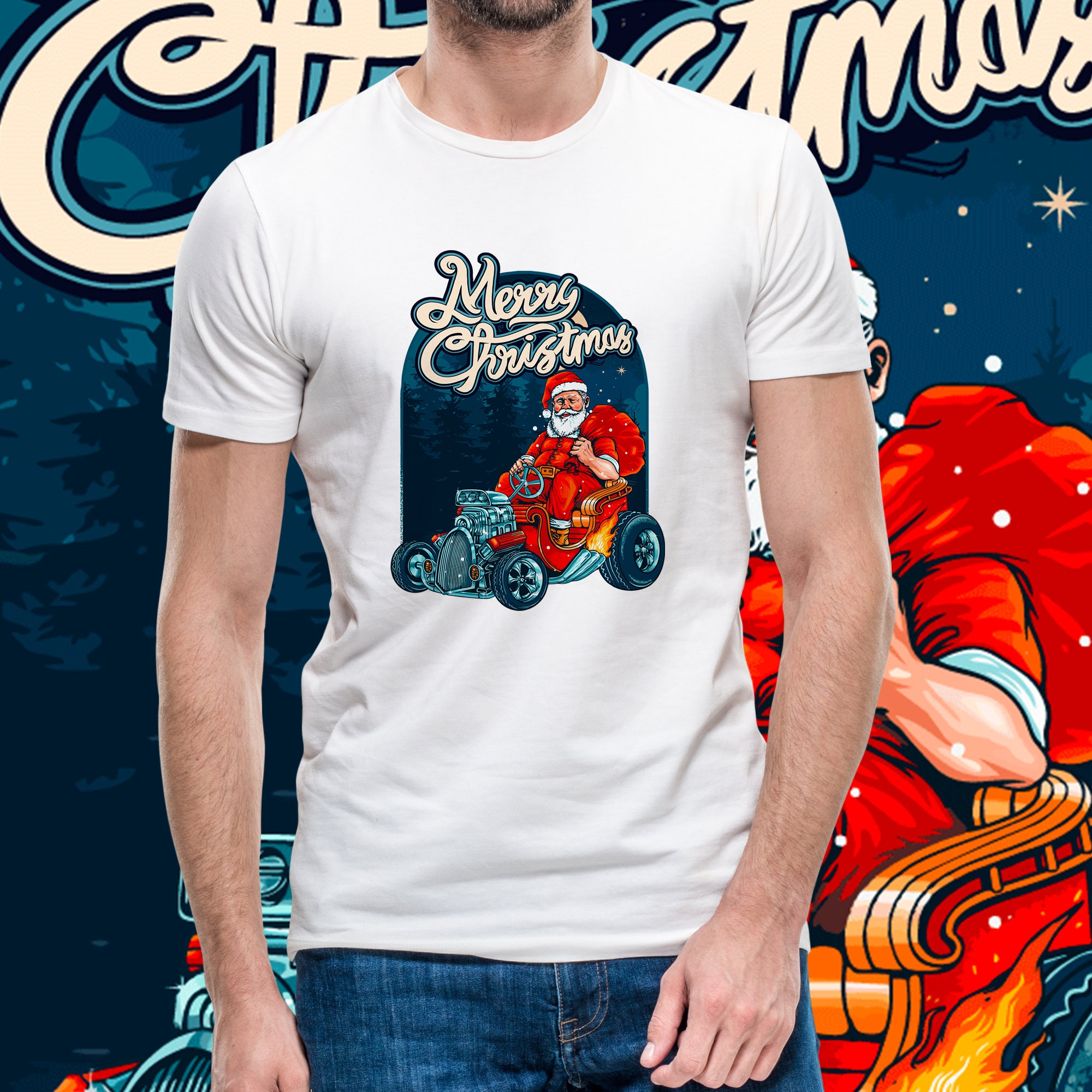 Funny Santa Merry Christmas Art Unisex T-Shirt