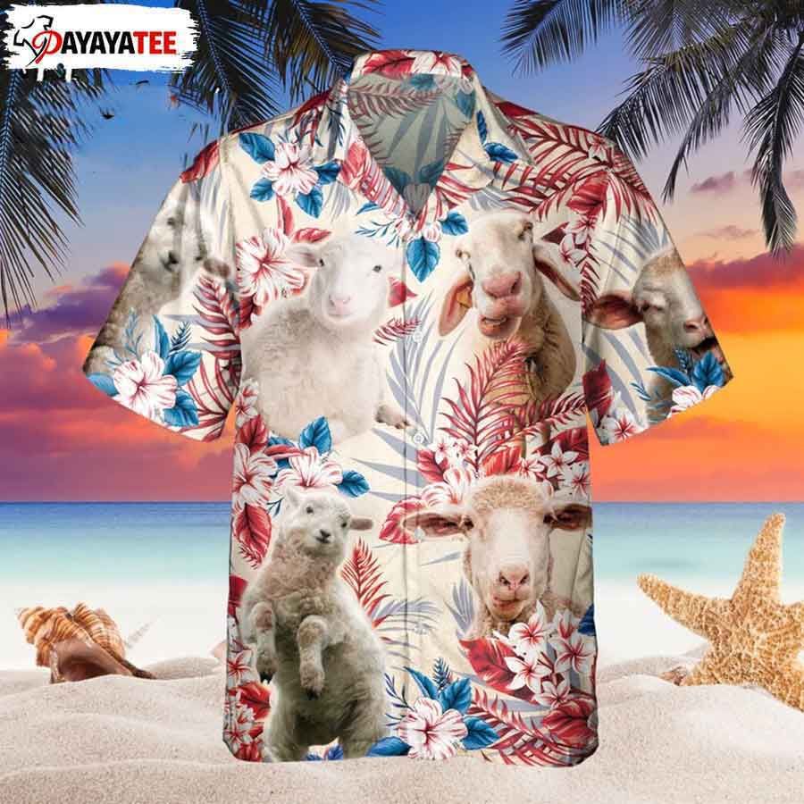 Funny Sheep American Flag Hawaiian Shirt