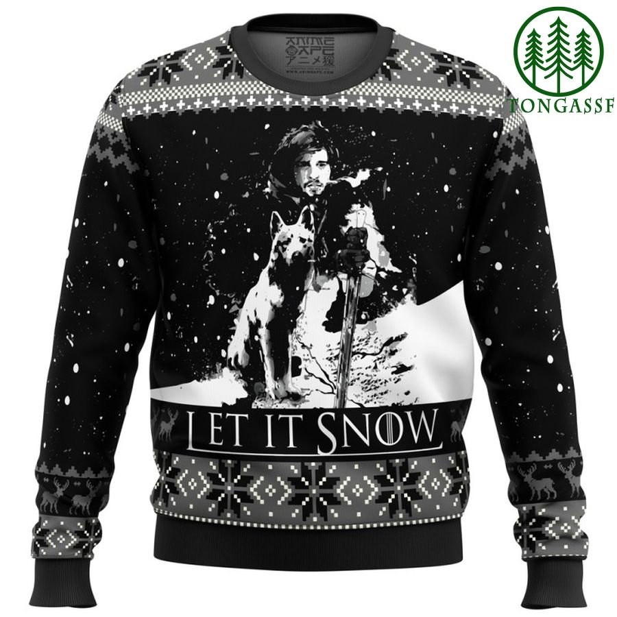 Game of Thrones Let It Snow Black and White Ugly Christmas Sweater