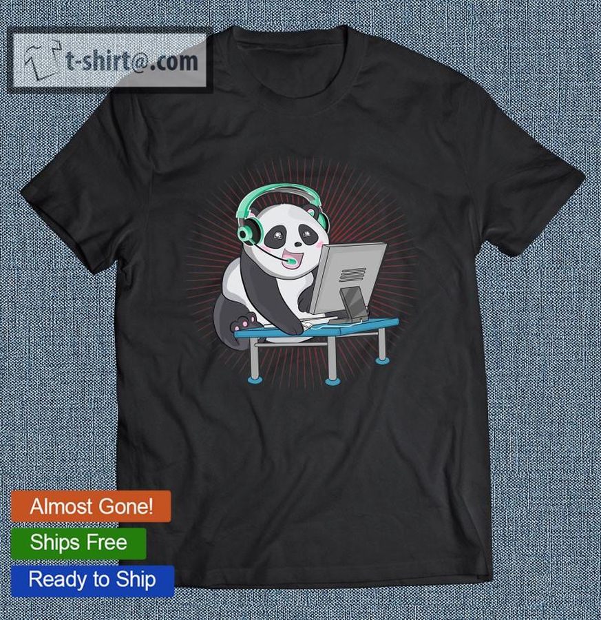 Gaming Panda Console Pc Gamer Gift T-shirt