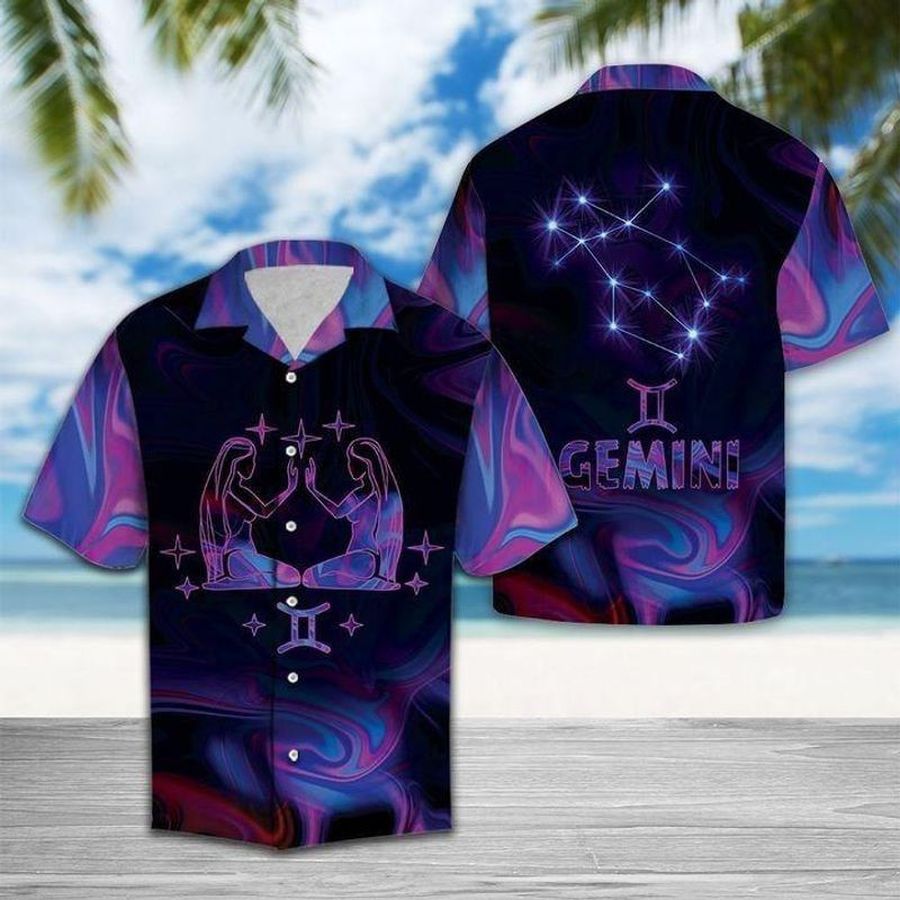 Gemini horoscope short sleeve hawaiian shirt unisex hawaii size S-5XL