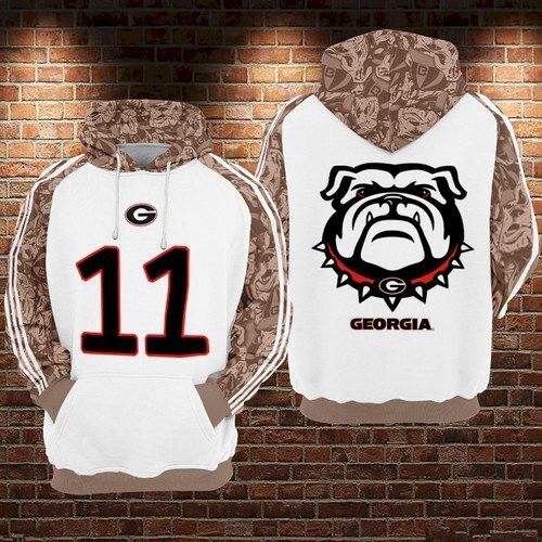 Georgia Bulldogs Ncaa Football Many Logo 3D Hoodie
