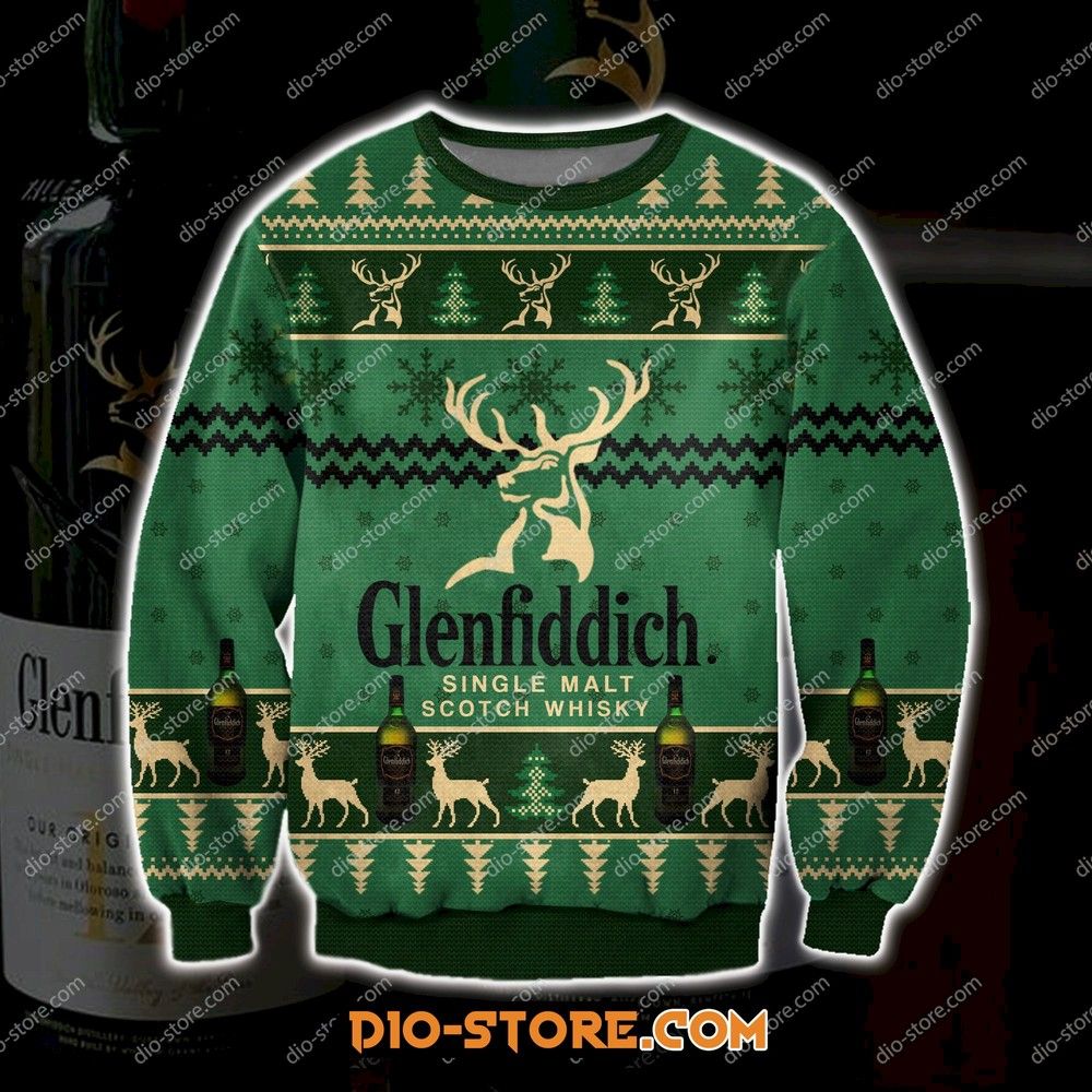 Glenfiddich Whisky Wine 3D Print Ugly Sweatshirt
