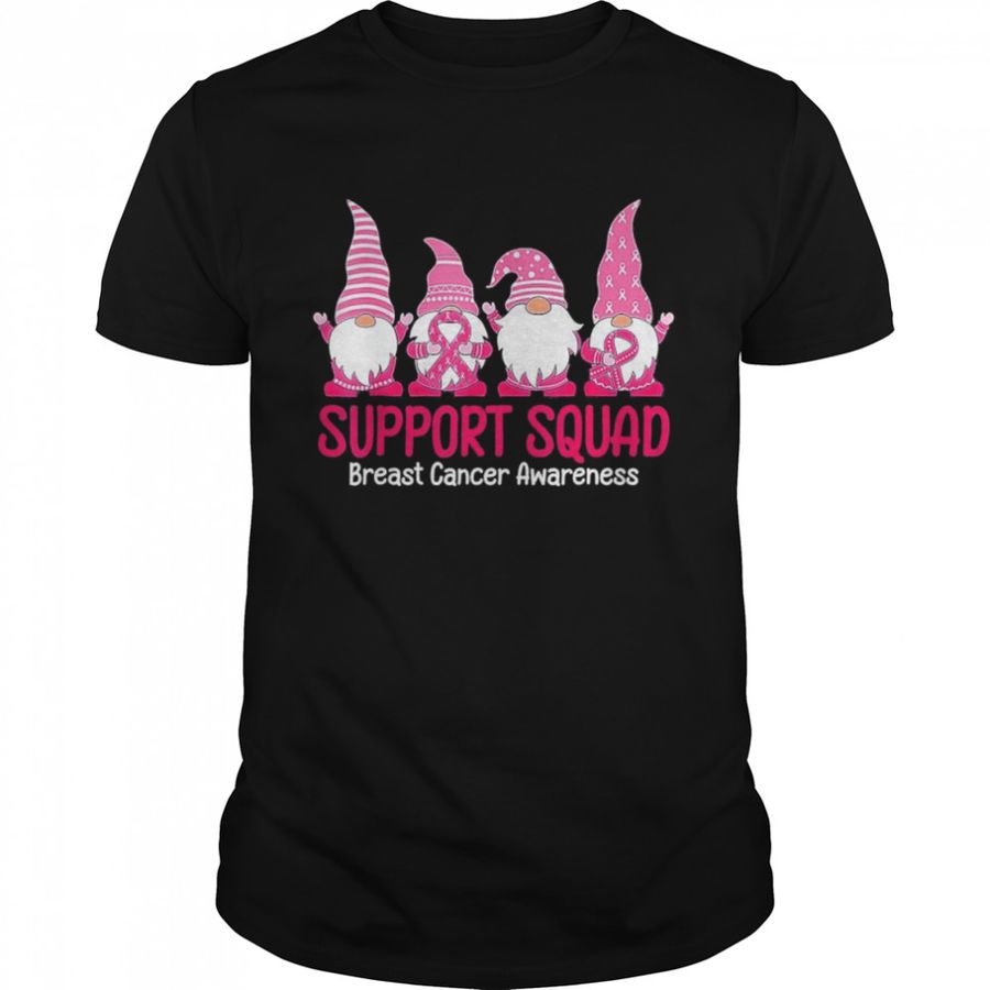 Gnome Support Squad Breast Cancer Awareness T-Shirt