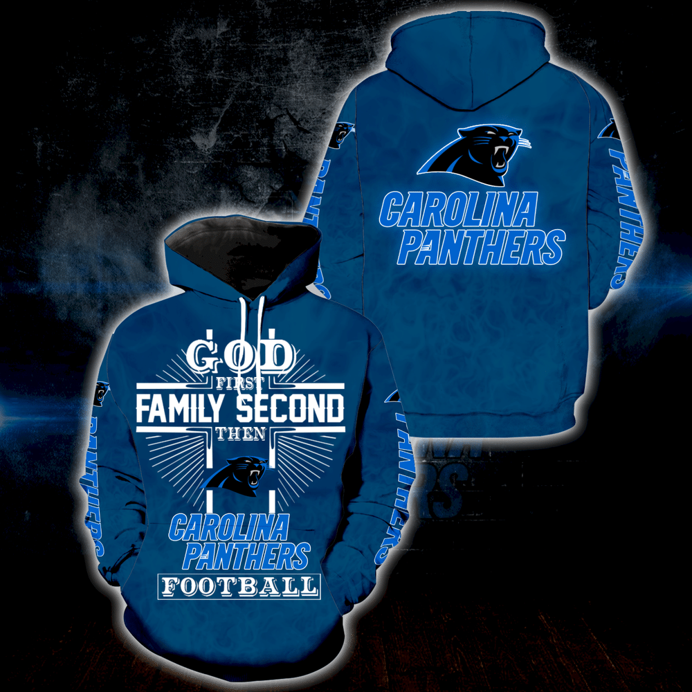God 1St Family 2Nd Then Carolina Panthers Full Over Print S1508 Hoodie
