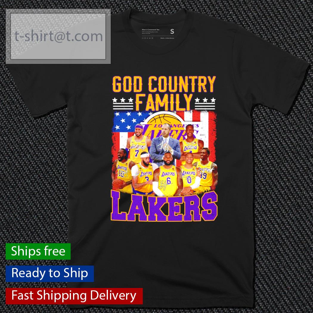 God country family Los Angeles Laker signatures shirt
