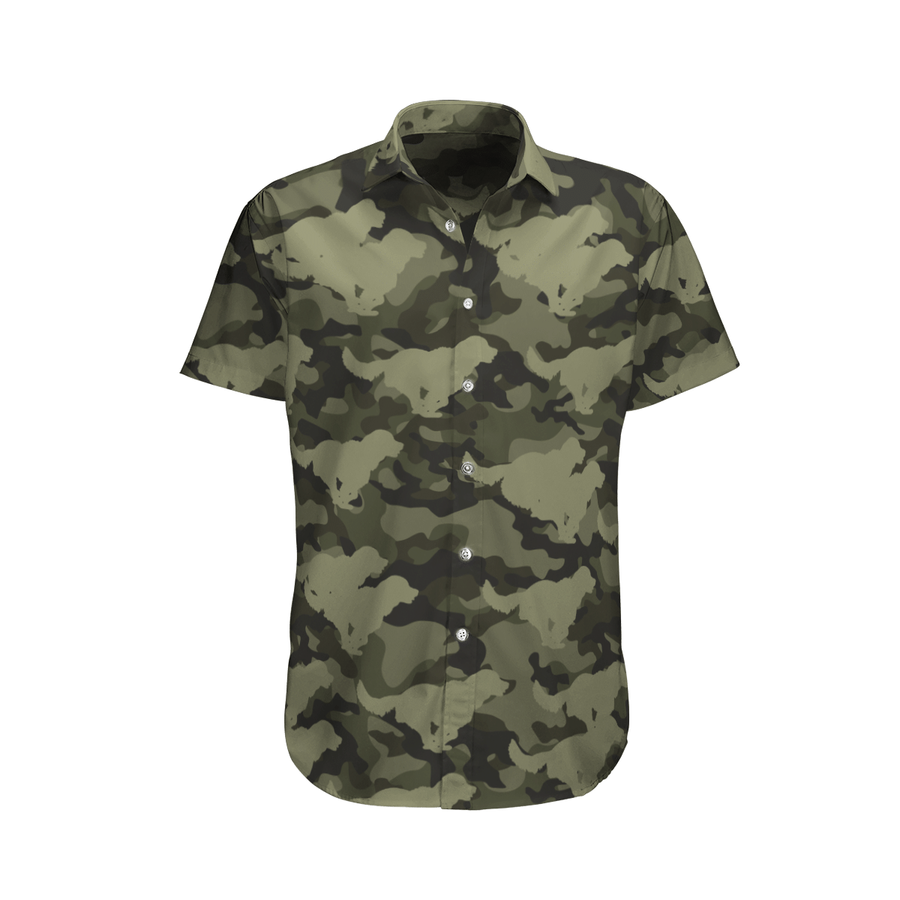 golden retriever camo partern Hawaiian Shirt.png