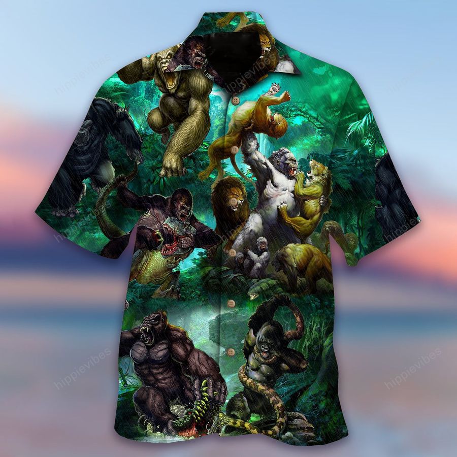 Gorilla Is The King Of The Jungle Unisex Hawaiian Shirt - RE