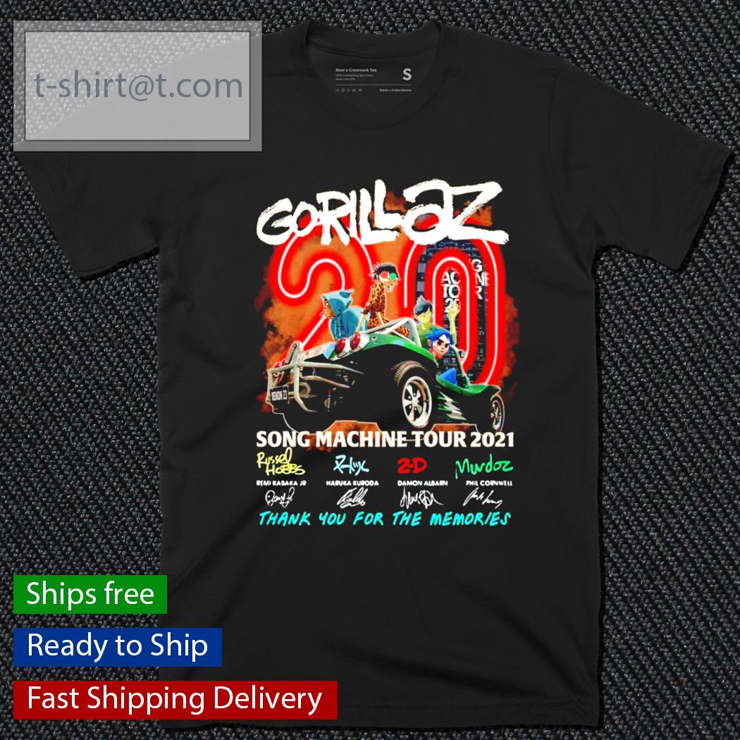 Gorillaz Song Machine Tour 2021 signatures shirt