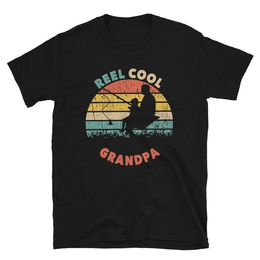 Grandpa Gift Reel Cool Grandpa Fishing Retro Vintage T-Shirt