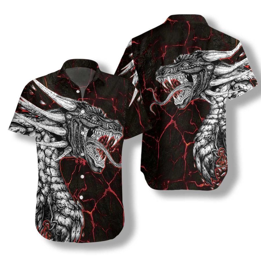 Great Mighty Dragon Black Hawaiian Shirt