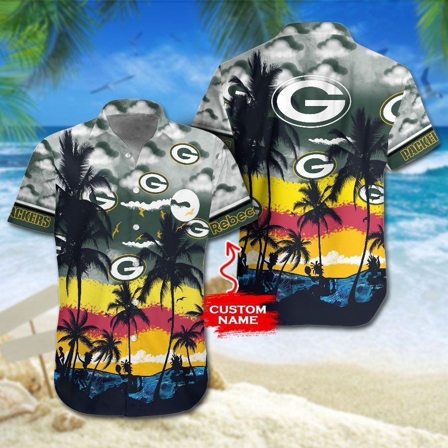 Green Bay Packers NFL Gift For Fan Personalized Hawaiian Graphic Print Short Sleeve Hawaiian Shirt H97 - 3848