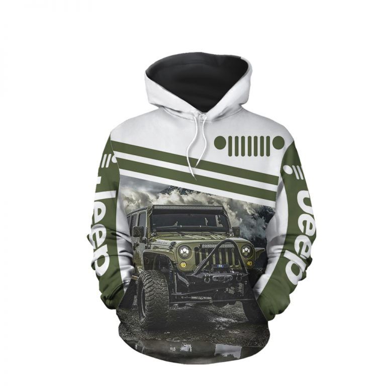 Green Jeep 3D Hoodie All Over Printed Hoodie