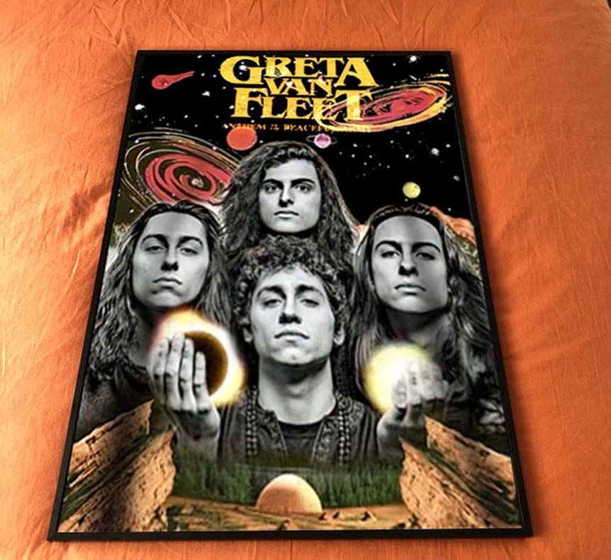  Greta Van Fleet Tour 2022 Dreams In Gold Poster 