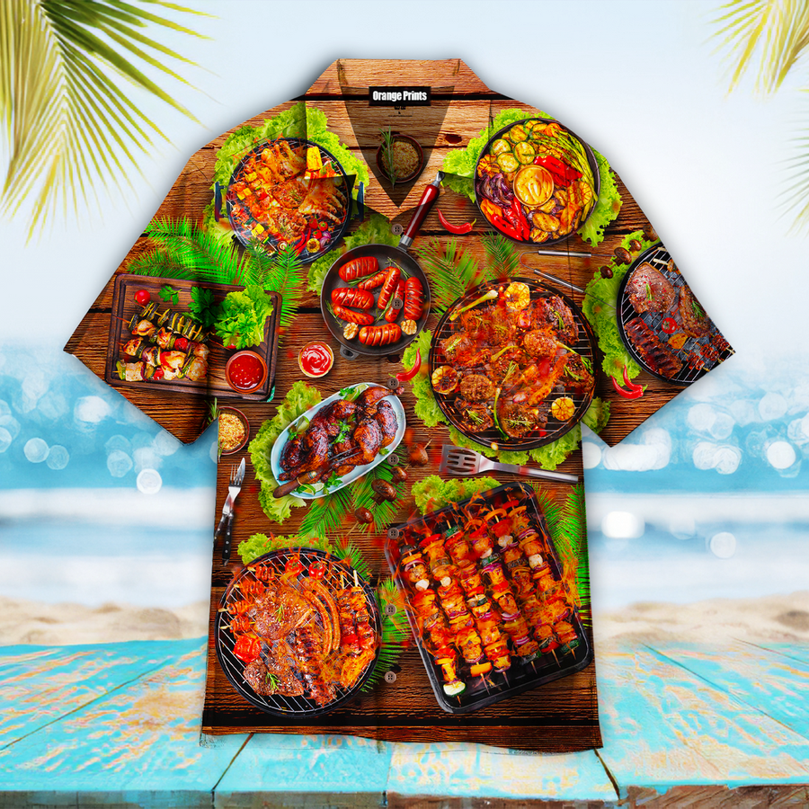 Grilling BBQ Food Love Aloha Hawaiian Shirt.png