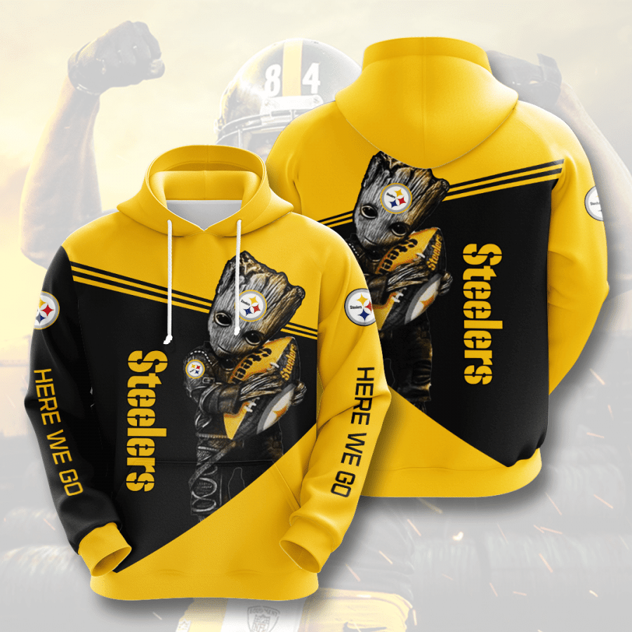 Groot Hold Steelers 3D Hoodie Sweatshirt For Fans Men Women All Over Printed Hoodie