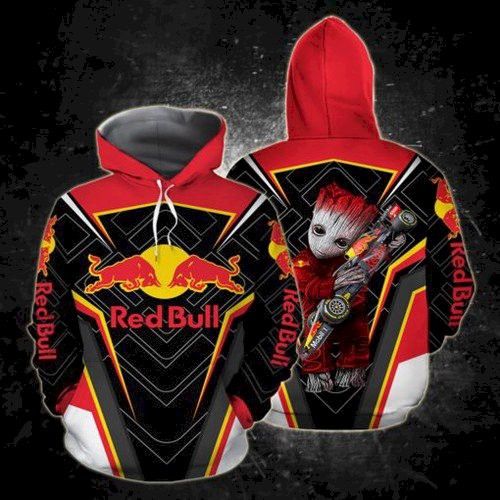 Groot Hug Red Bull 3D Hoodie Sweatshirt Zip